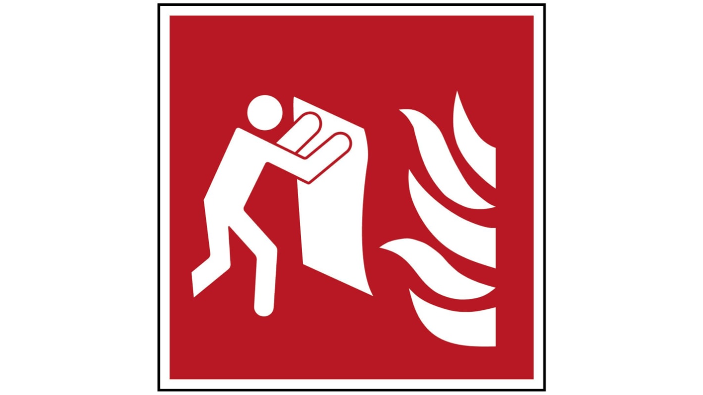 Polyester Fire Safety Sign, None With Pictogram Only Text Self-Adhesive