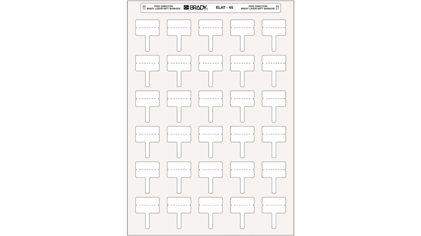 Brady LaserTab Etikette auf Rolle x 30mm, 750Pro Rolle auf Weiß