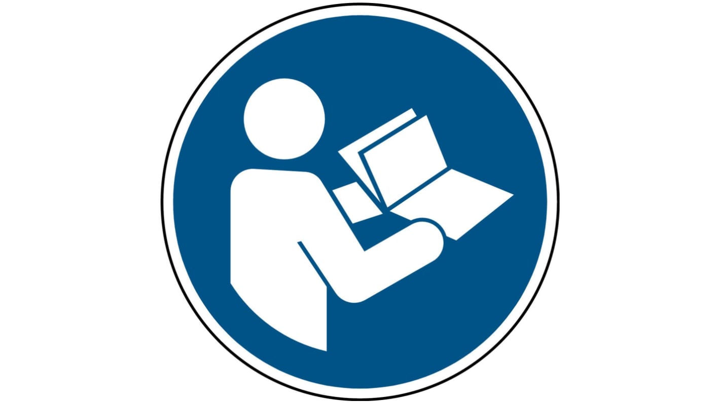 Refer To Instruction Manual Safety Pocket guide, Vinyl 15 mm, 15mm