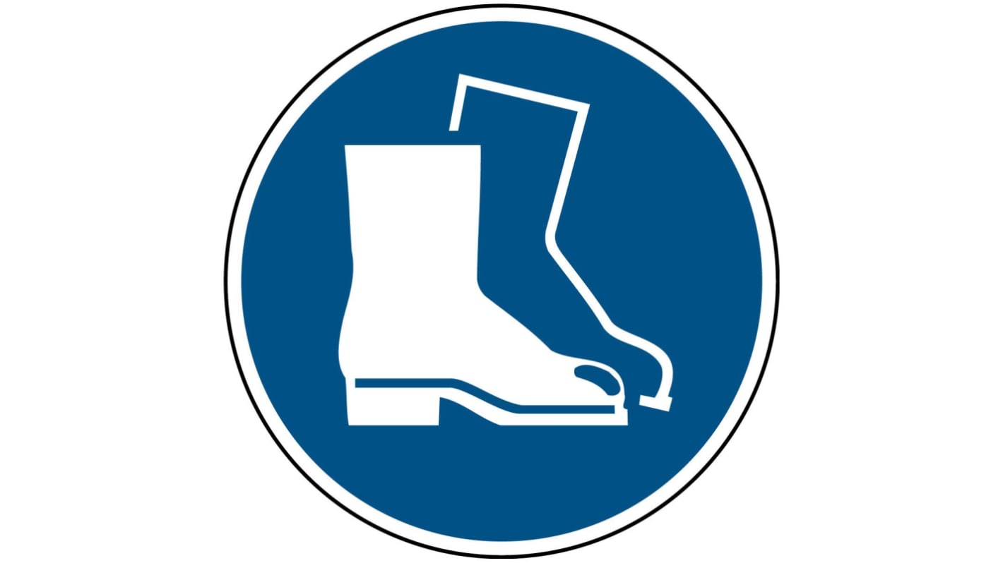 Brady Laminated Polyester B 7541 Mandatory PROTECTIVE FOOTWEAR MUST BE WORN Sign