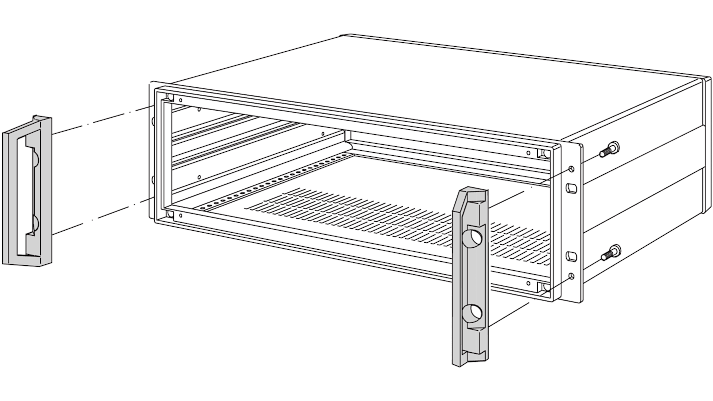 nVent SCHROFF 20828 Griff, Frontgriff für Chassis, Aluminium, 2 Stück