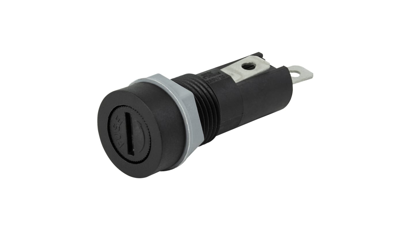 RS PRO 10A Panel Mount Fuse Holder for 5 x 20mm Fuse, 1P, 250V ac