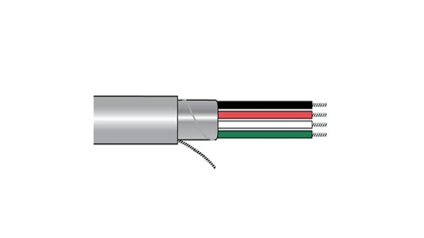 Alpha Wire Alpha Essentials Communication & Control Steuerkabel, 4-adrig x 0,25 mm² Grau, 500ft, 24 AWG