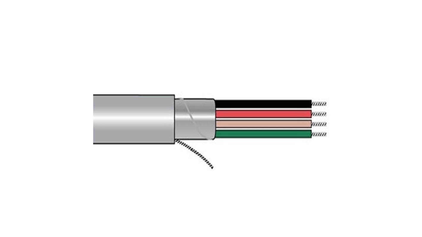 Alpha Wire Alpha Essentials Communication & Control Steuerkabel, 4-adrig x 0,5 mm2 Grau, 500ft, 20 AWG