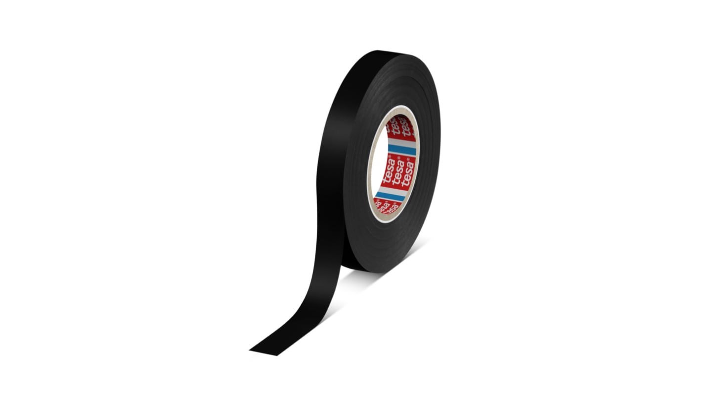 Tesa Premium Soft PVC Isolierband Schwarz, Stärke 0.126mm x 12mm x 33m