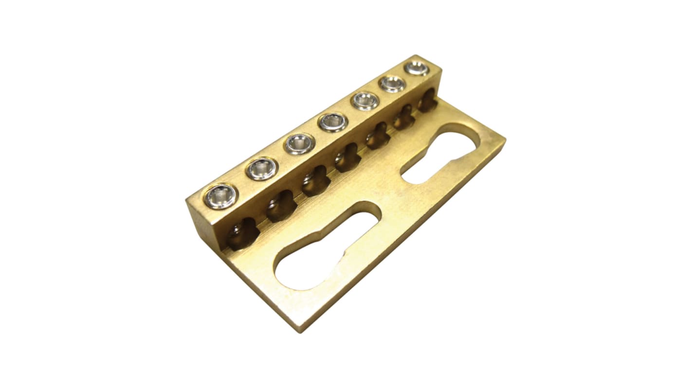 nVent ERIFLEX 7-Polet Jordklemrække, Busbar, 16 → 6 AWG, Gul