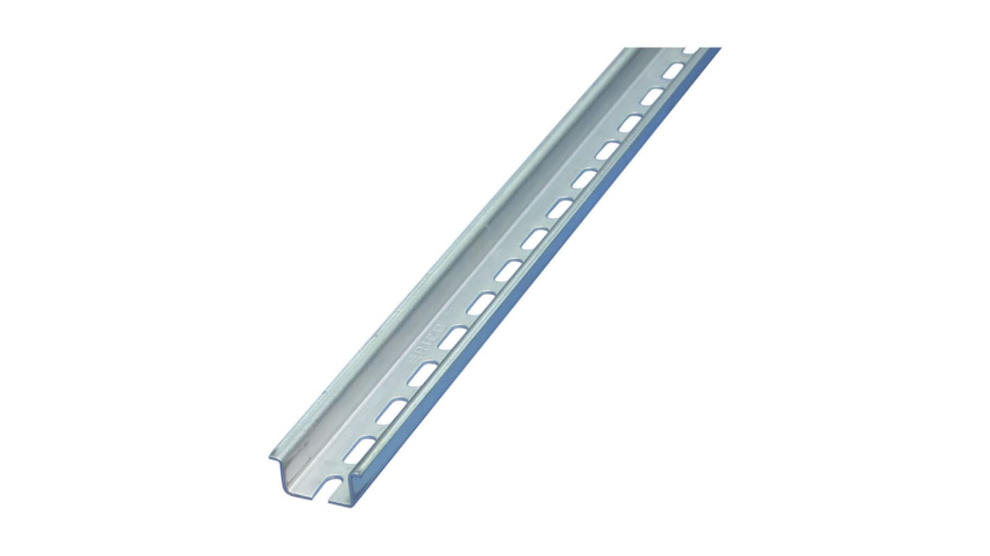 nVent ERIFLEX Steel Perforated DIN Rail, Top Hat Compatible, 2000mm x 15mm x 35mm