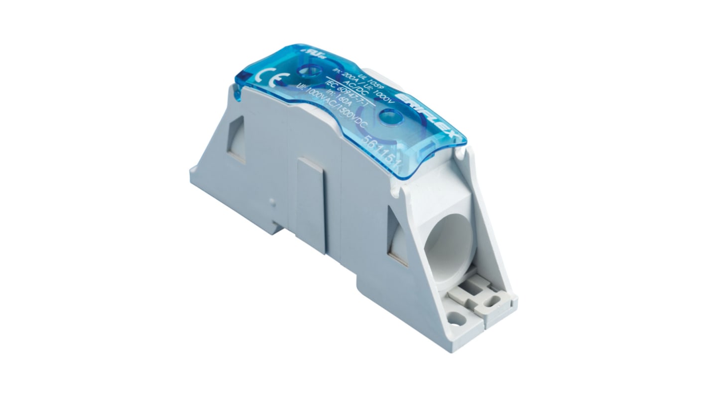 nVent ERIFLEX SB Series Terminal Block, 1-Way, 250A, 2 → 3/0 AWG Wire, Cage Clamp Termination