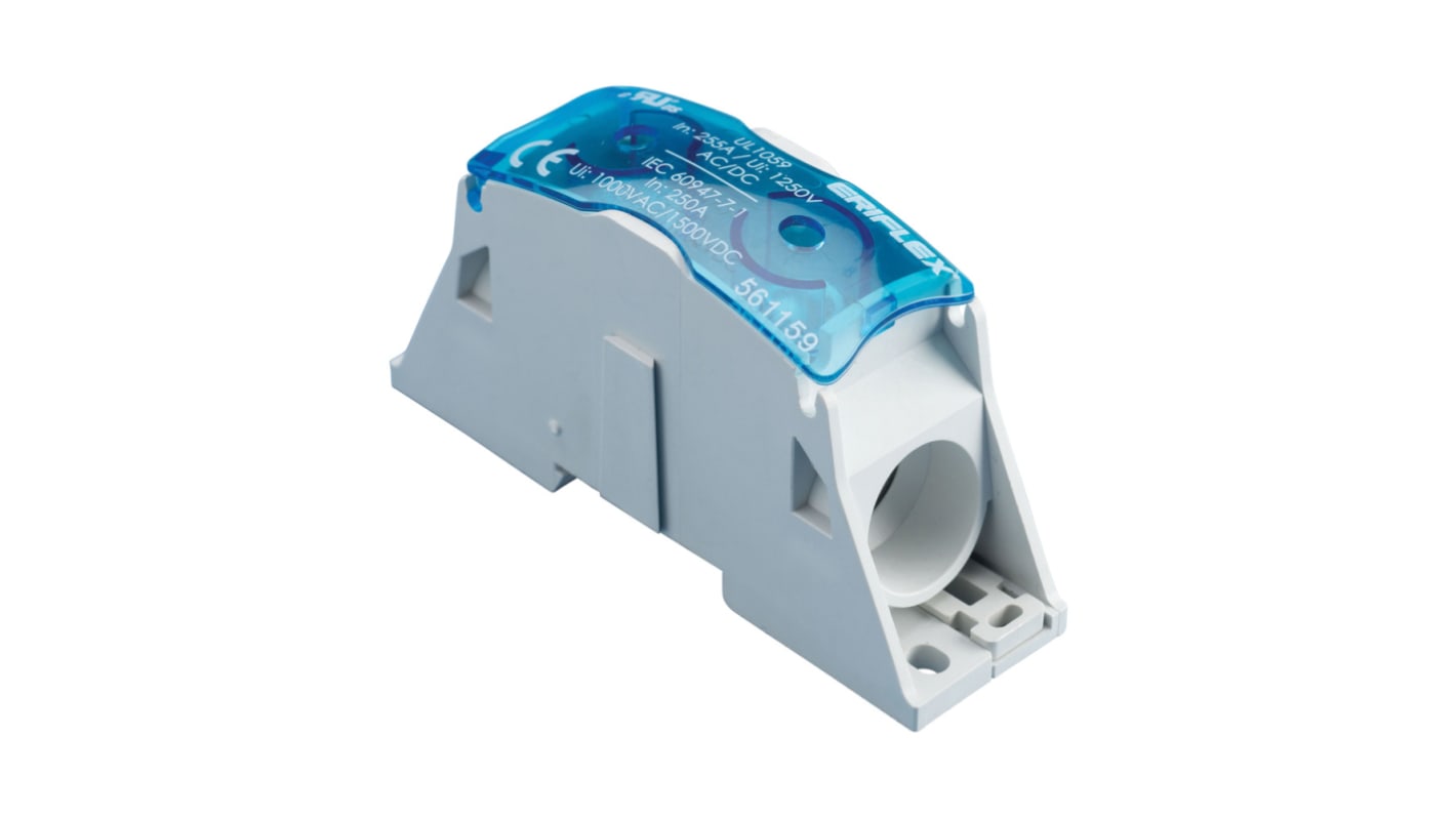 nVent ERIFLEX SB Series Terminal Block, 1-Way, 400A, 2 → 4/0 AWG Wire, Cage Clamp Termination