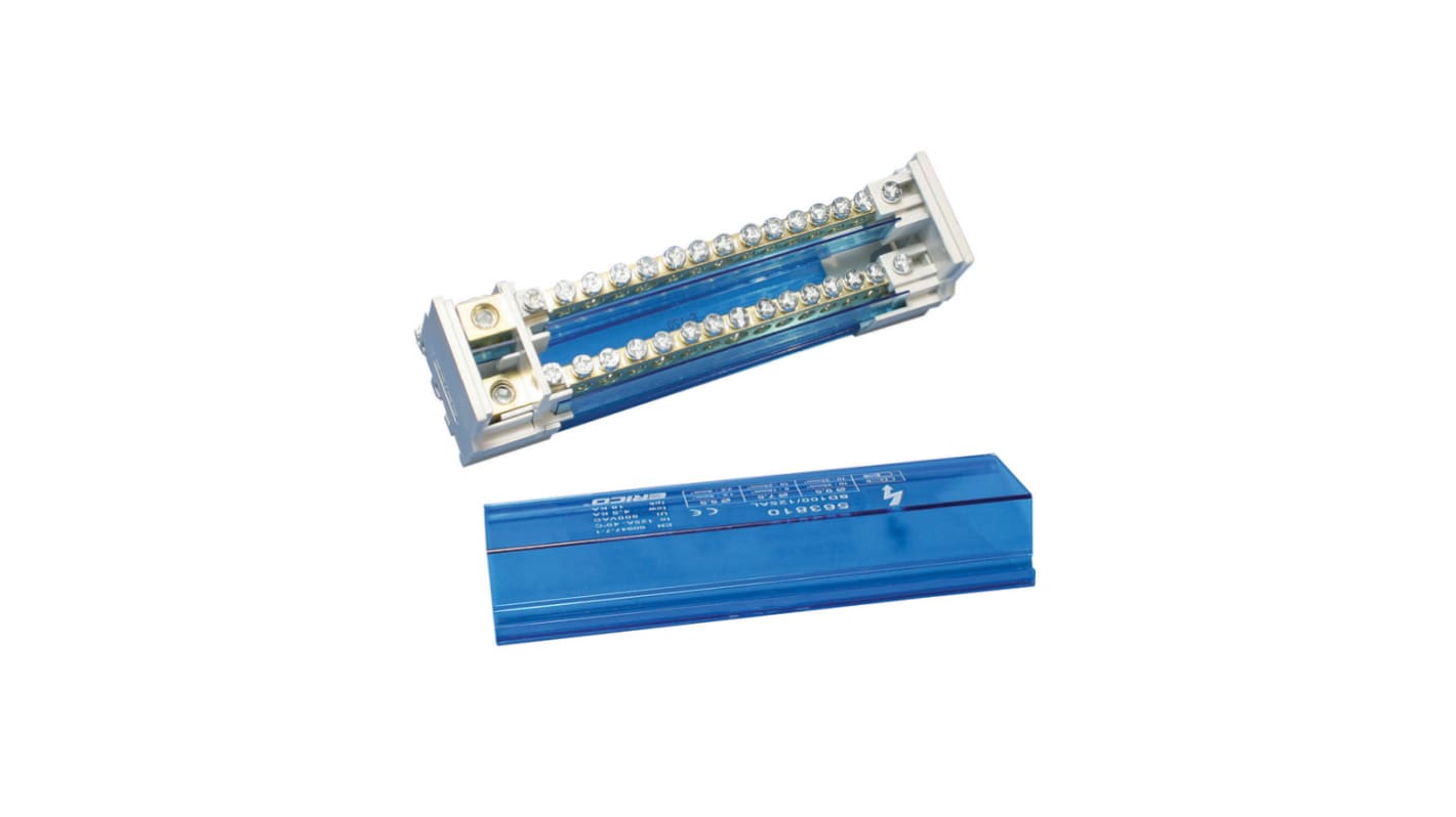 Blocco di distribuzione, nVent ERIFLEX, 2 vie 125A, 690 V