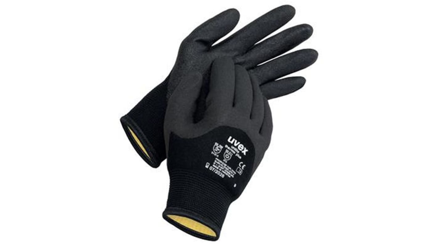 Guanti da lavoro uvex Unilite Thermo Plus, Tg. 7, in Acrilico, Elastane, Poliammide, Lana vergine, col. Nero