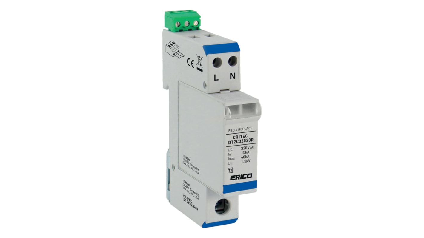 nVent ERICO Surge Protector, 35kA, 1500V ac, DIN Rail Mount