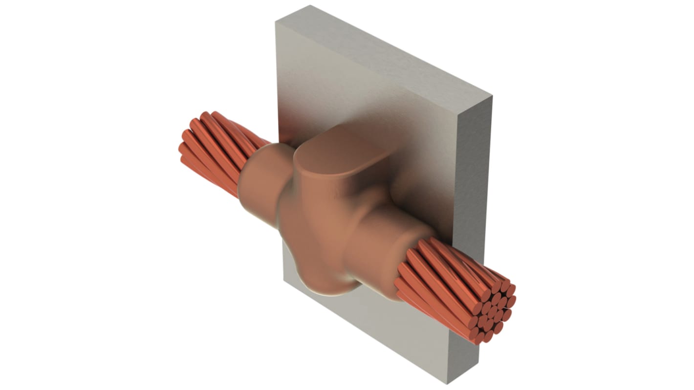 nVent ERICO Cadweld Graphite Cable Joint Connector Block, Straight Joint Type , 25mm²