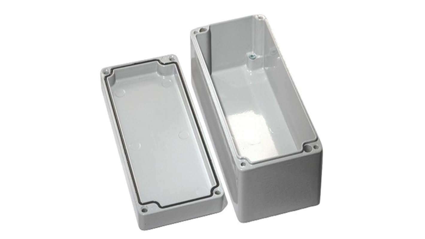 Hammond 1590Z Series Grey Aluminium Enclosure, IP68, Flanged, Grey Lid, 175 x 80 x52mm