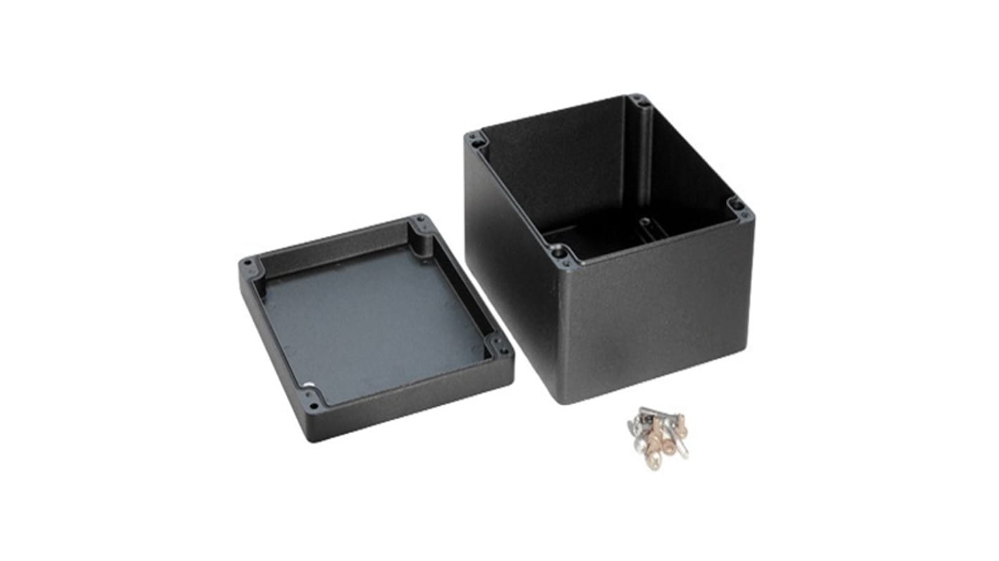 Hammond 1590Z Series Black Die Cast Aluminium Alloy Enclosure, IP68, Flanged, Black Lid, 230 x 200 x 110mm