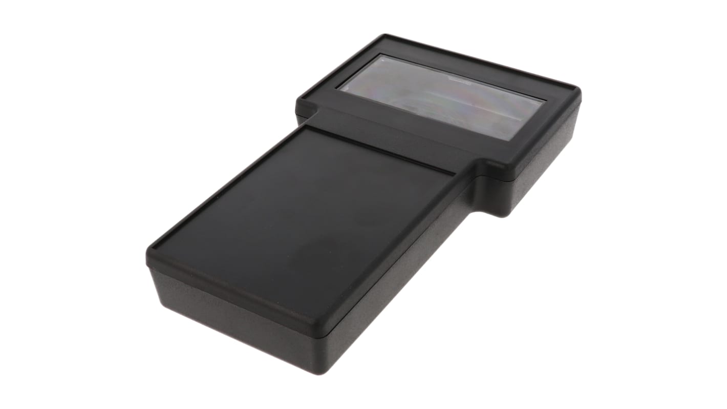 Hammond 1592 Series Black ABS Hand Held Enclosure, Integral Battery Compartment, Display Window, IP68, 130 x 234 x 34mm