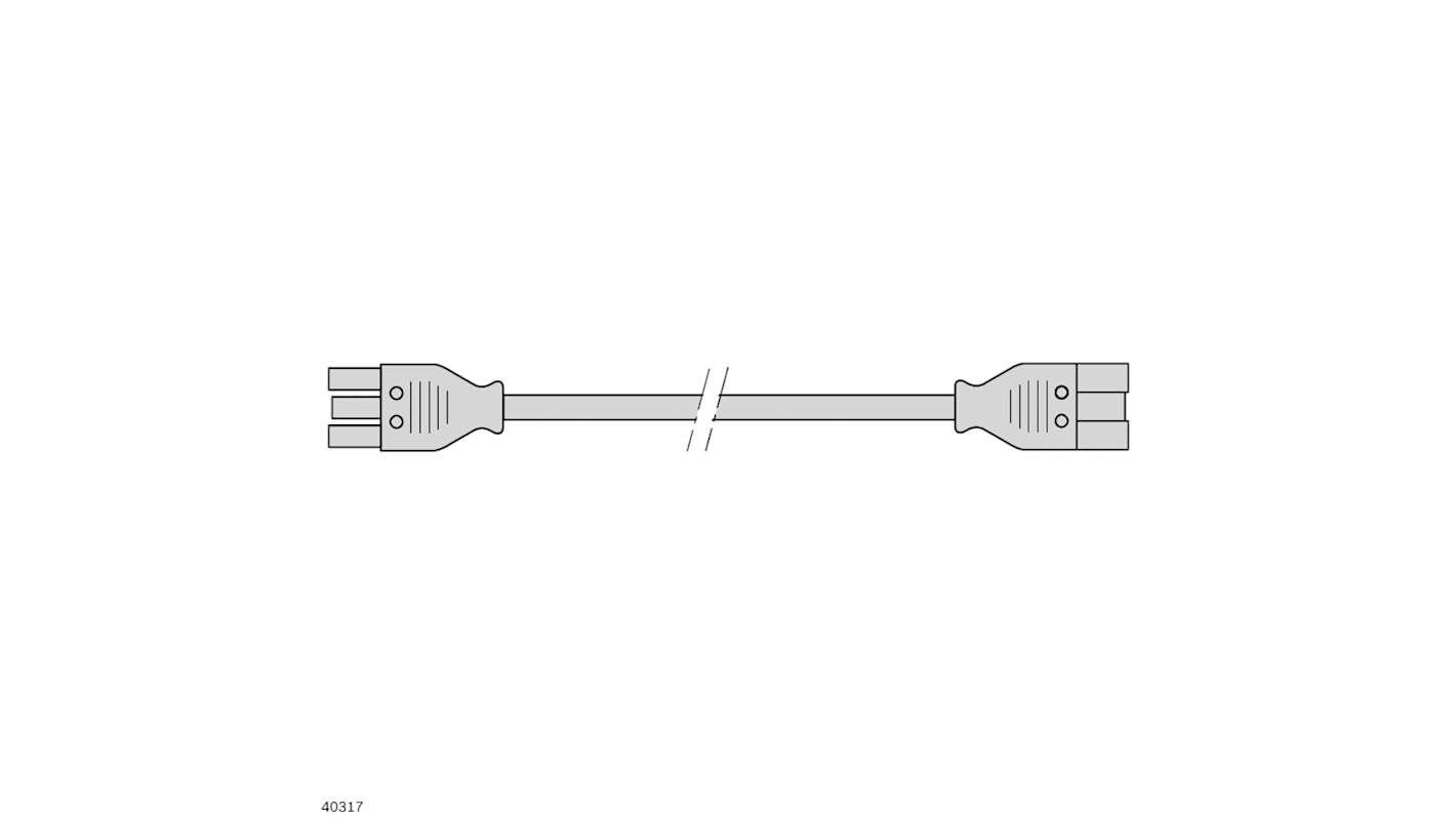 Cable de alimentación Bosch Rexroth de 2m, con. A IEC C5, hembra, con. B IEC C5, hembra