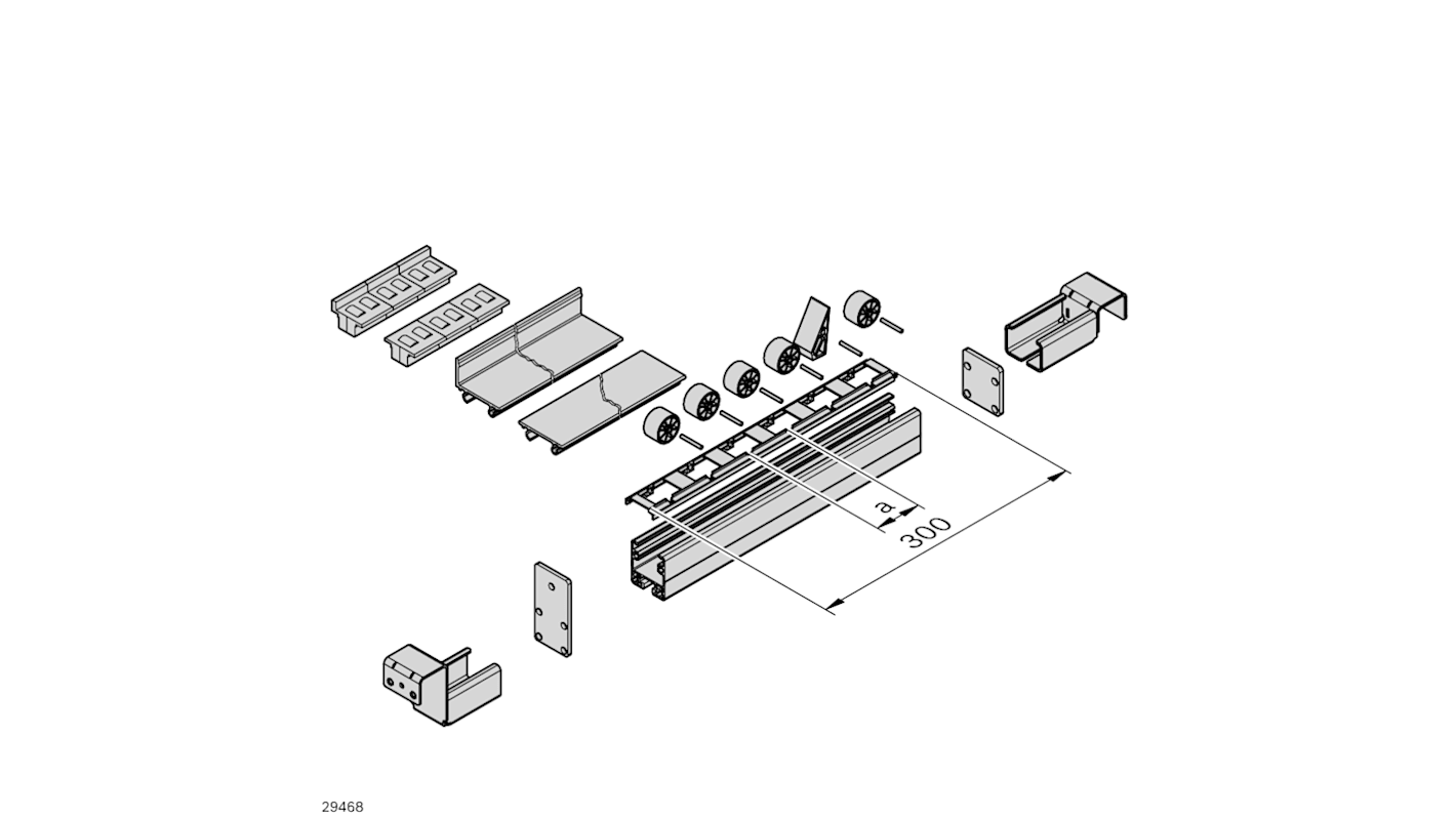 Profilo guida Bosch Rexroth 3842537803, 3m x 30mm x 3.5mm