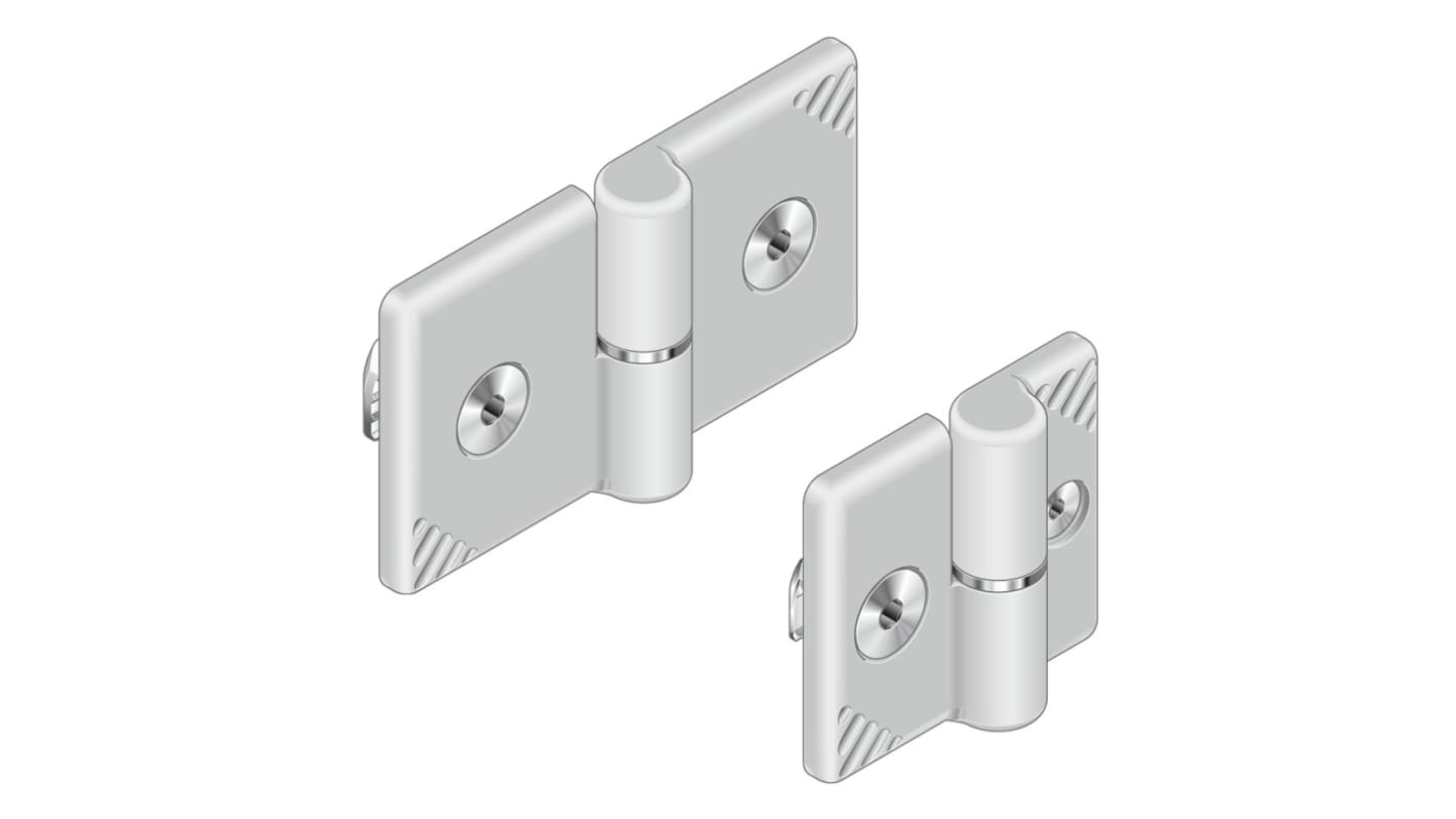 Bosch Rexroth Die-Cast Aluminium Flag Hinge with a Lift-off Pin, Screw Fixing, 74mm x 45mm x 5mm