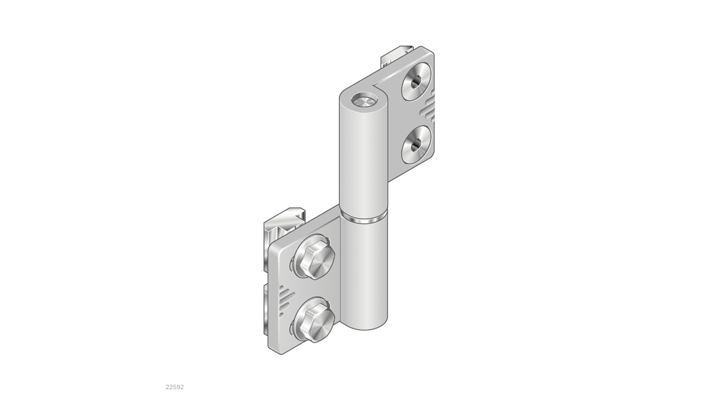 Bosch Rexroth Justerbart hængsel Trykstøbt aluminium, monteres med Påskruning, 85mm x 102mm x 10mm