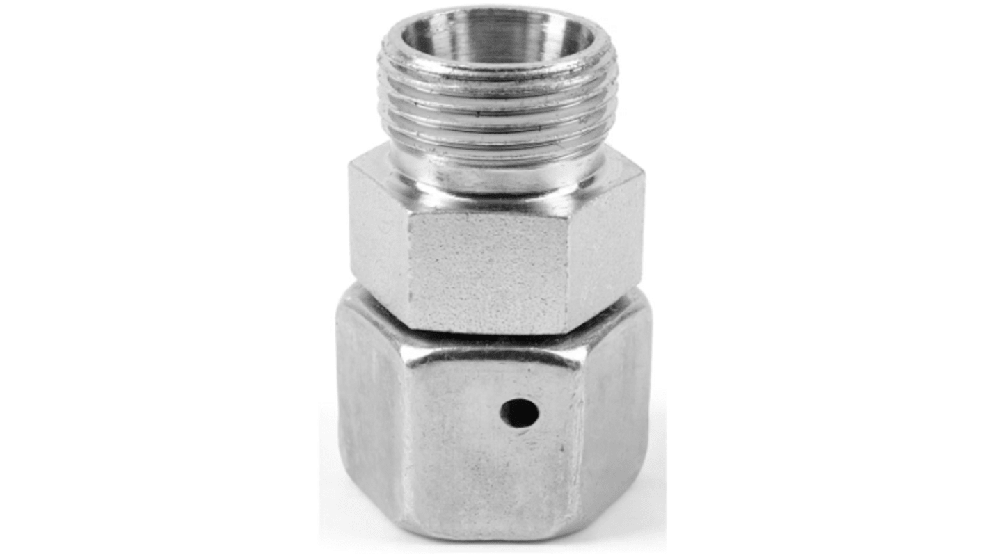 Da tubo diritto a girevole Parker, connettore A: Maschio cono 24° DIN, B: Maschio cono 24° DIN, in Acciaio