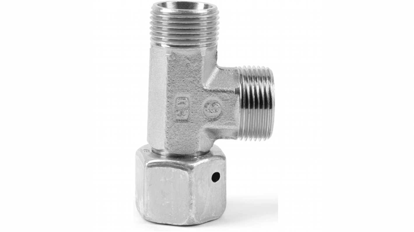 Parker Run Tee Tube to Swivel Male 24° DIN Cone to Male 24° DIN Cone, EL30SOMDCF