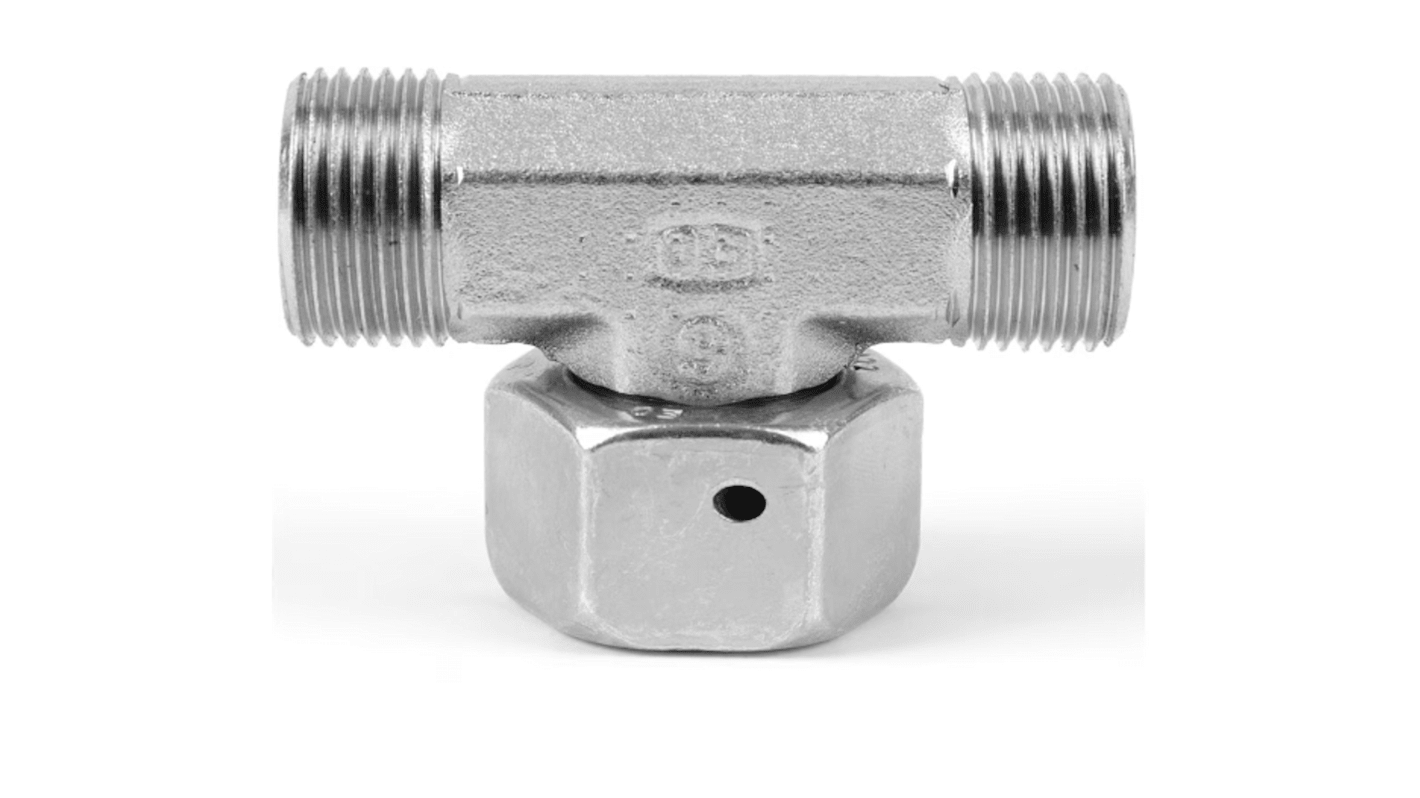Parker Branch Tee Tube to Swivel Male 24° DIN Cone to Male 24° DIN Cone, ET06LOMDCF