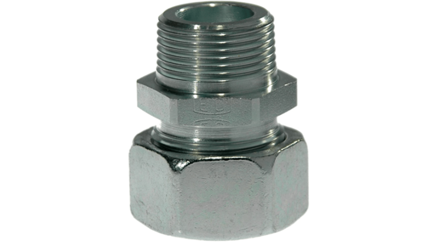 Racor hidráulico, Parker, GE06LLMCF, Connector A Tubo 6, Connector B M10 X 1 macho