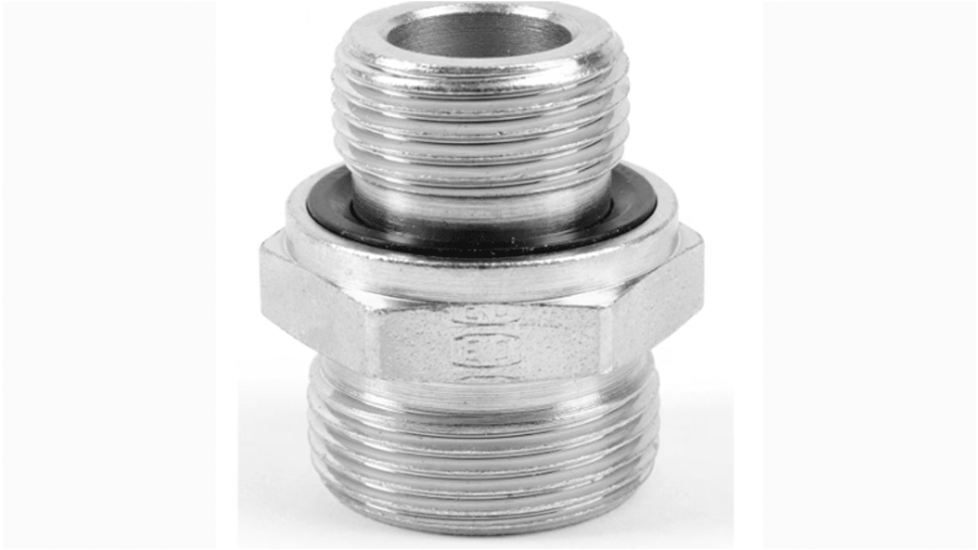 Racor hidráulico, Parker, GE22LRCFX, Connector A Tubo 22, Connector B G 3/4