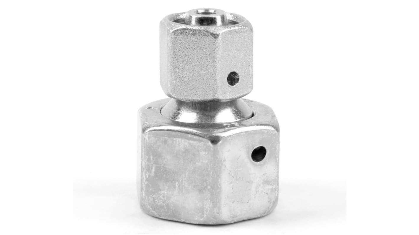 Riduttore diritto da girevole a girevole Parker, connettore A: Maschio cono 24° DIN, B: Maschio cono 24° DIN, in Acciaio