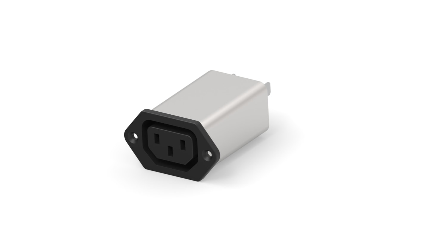 TE Connectivity IEC規格 C13 IECインレット, 10A 250 V ac フランジマウント