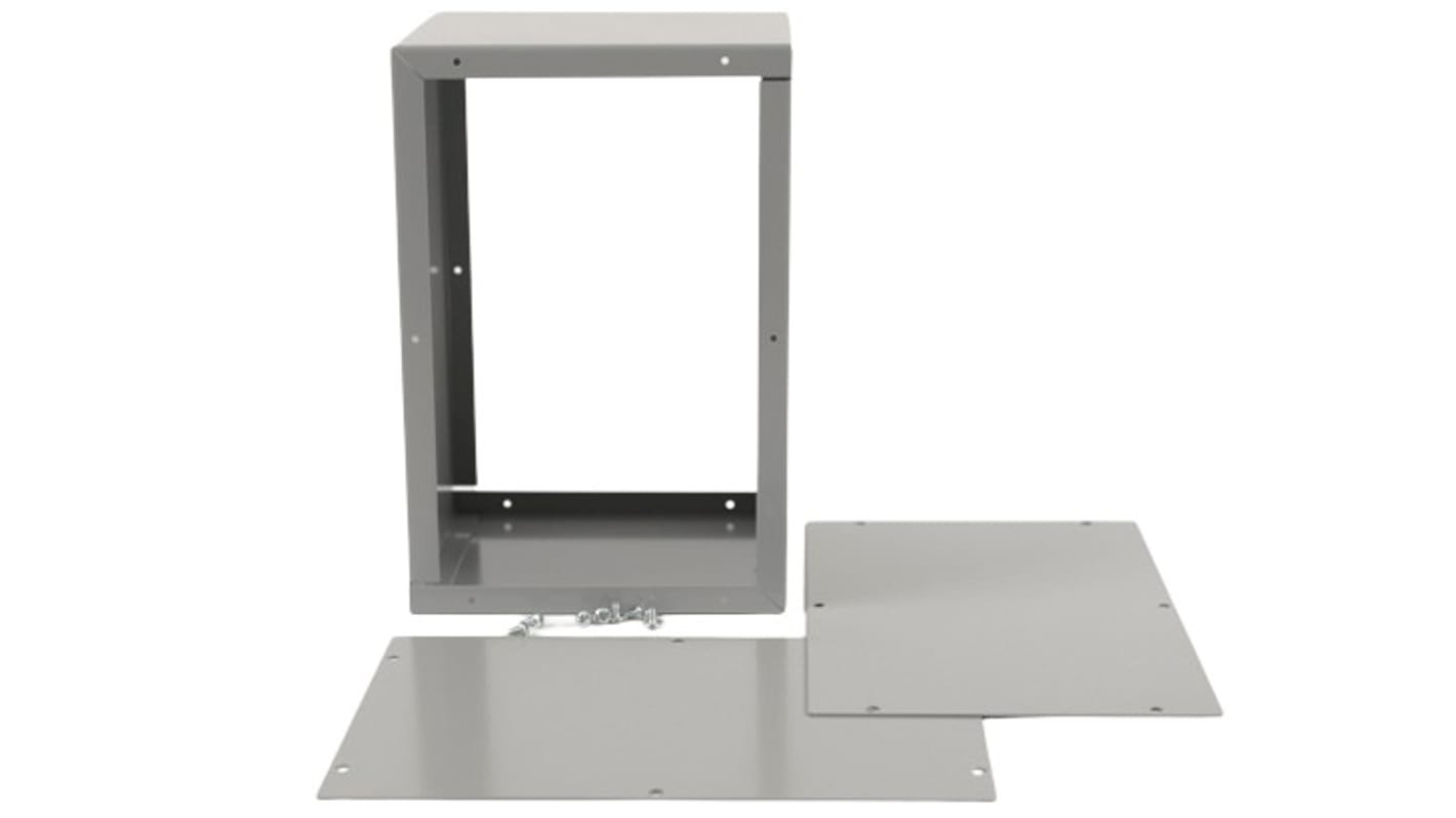 Hammond 1415 Series Grey Steel Enclosure, Flanged, Grey Lid, 229 x 127 x 152mm