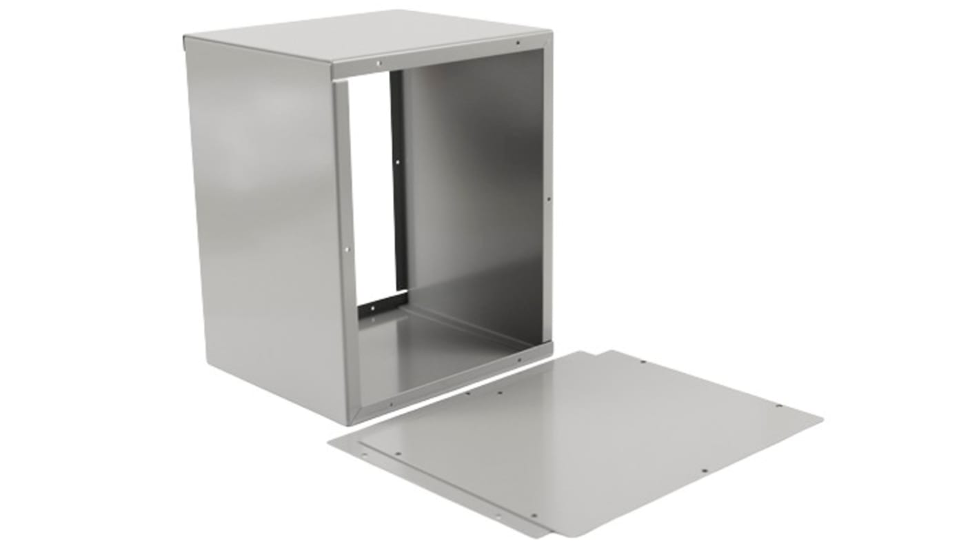 Hammond 1415 Series Grey Steel Enclosure, Flanged, Grey Lid, 254 x 178 x 203mm