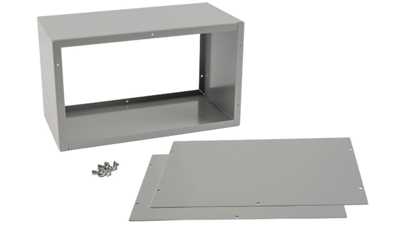 Hammond 1415 Series Grey Steel Enclosure, Flanged, Grey Lid, 305 x 152 x 178mm