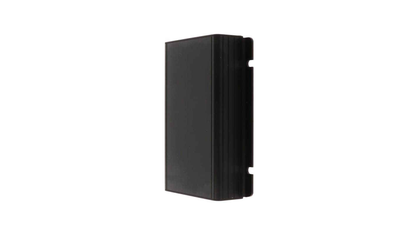 Hammond 1455F Series Black Aluminium Enclosure, IP54, Flanged, Black Lid, 121 x 78 x 28mm