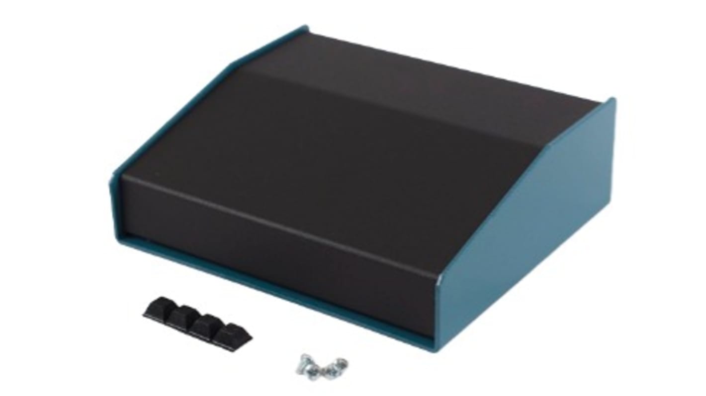 Hammond 1456 Series Blue Aluminium Enclosure, Black Lid, 140 x 165 x 51mm