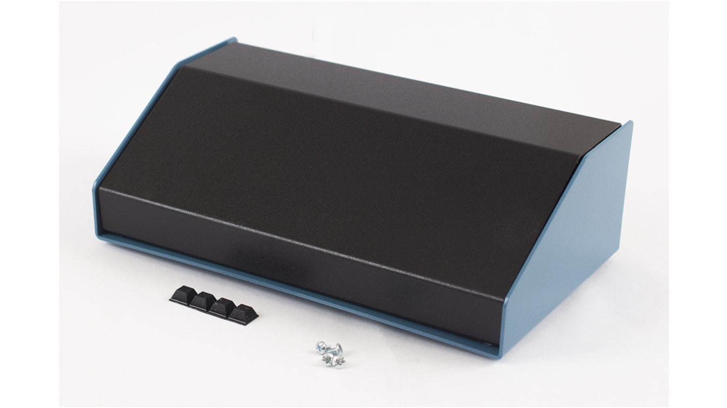 Hammond 1456 Series Blue Aluminium Enclosure, Black Lid, 140 x 254 x 76mm