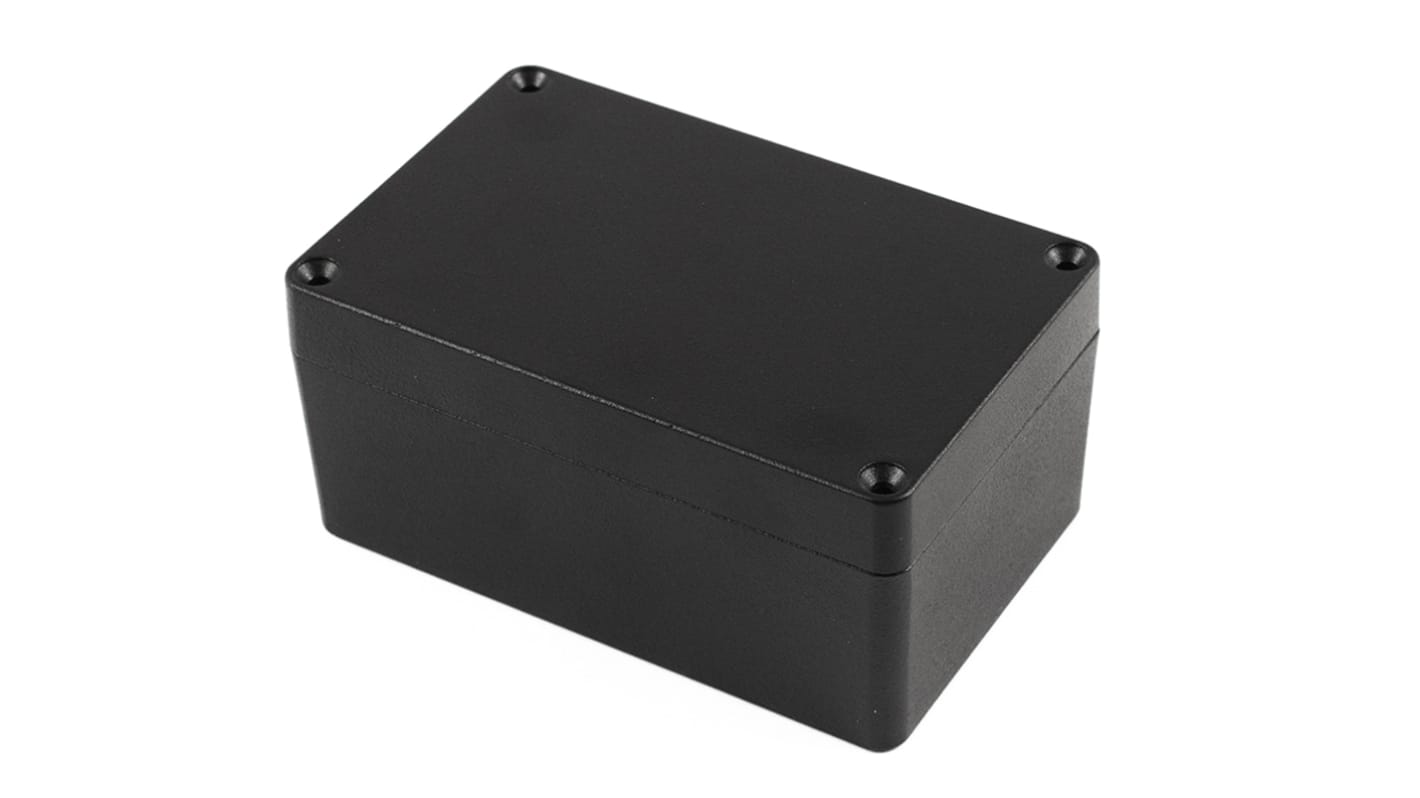 Hammond 1590Z Series Black Die Cast Aluminium Alloy Enclosure, IP68, Flanged, Black Lid, 125 x 81 x 59mm