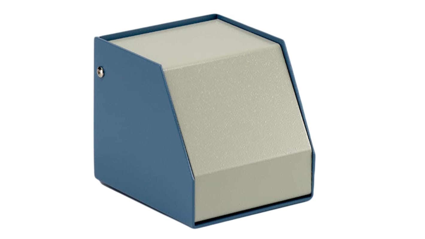 Hammond SCEM Series Blue Aluminium Aluminium Case, Flanged, Grey Lid, 254 x 140 x 140mm