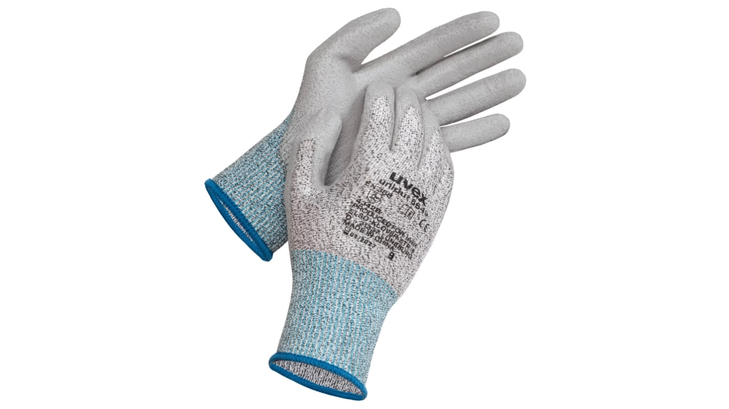 Uvex UNIDUR Arbeitshandschuhe Größe 8 Schneidfest Elastan, HPPE, Polyamid Blau
