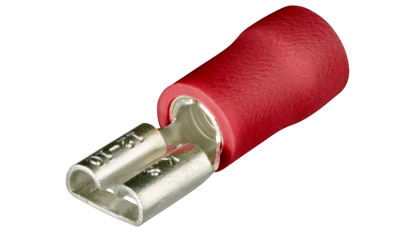 Knipex 97 99 0 Red Insulated Socket Spade Connector, 0.5mm² to 1mm²