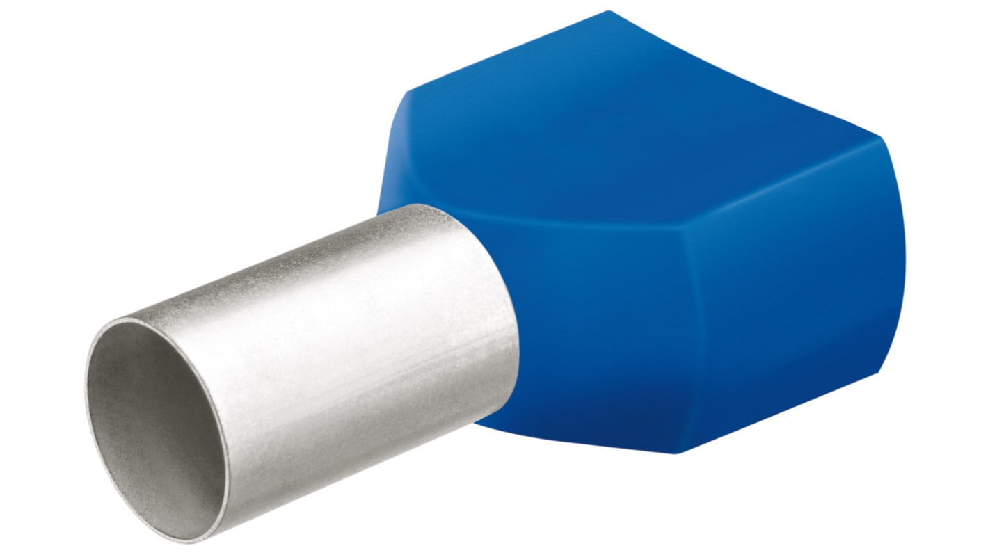Knipex 97 99 Hülse, Stift ø 8.2mm, 2 Eing. , Blau, PP, Zinn-Kupfer, 14mm, Isoliert, 2 x 6AWG max.