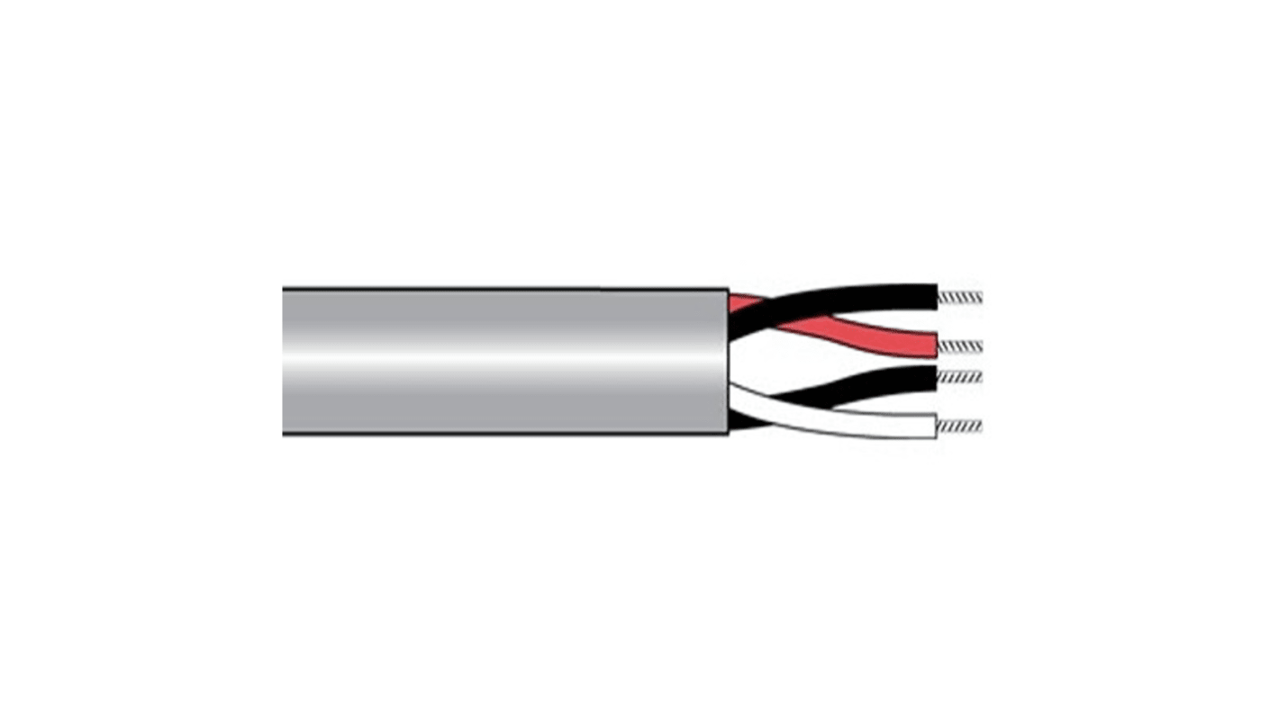 Alpha Wire Alpha Essentials Communication & Control Series Twisted Pair Cable, 2 Cores, 1.1193 mm2, Unscreened, 18,