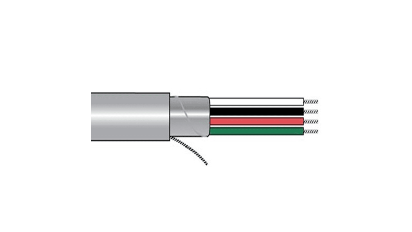 Alpha Wire Alpha Essentials Communication & Control Series Twisted Pair Cable, 2 Cores, 0.456 mm2, Screened, 22, 100ft,