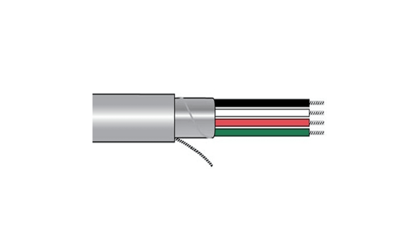 Alpha Wire Alpha Essentials Communication & Control Series Twisted Pair Cable, 10 Cores, 0.2918 mm2, Screened, 24,