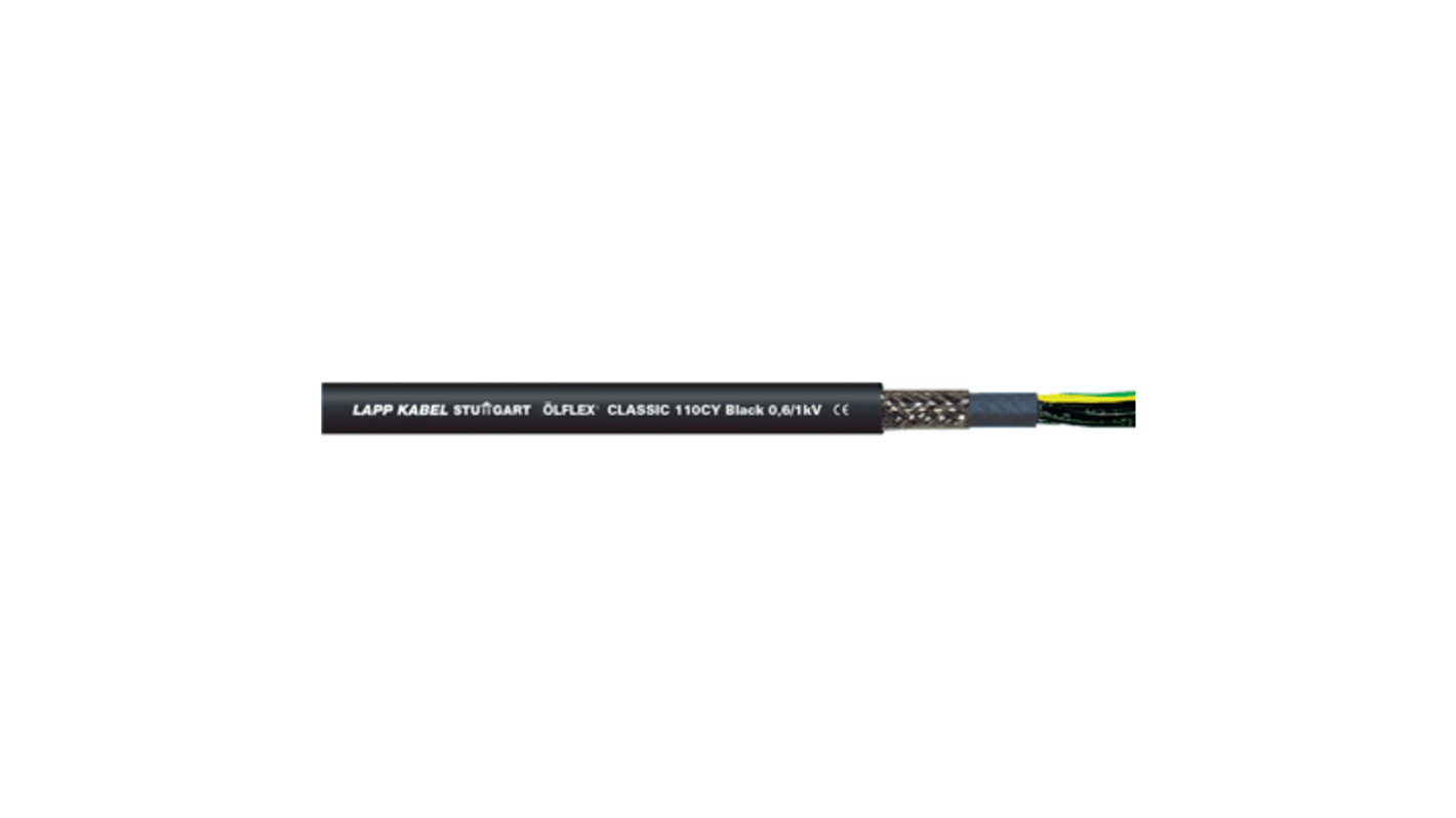 Lapp Power Cable, 7 Cores, 1 mm², 100m, Black PVC Sheath