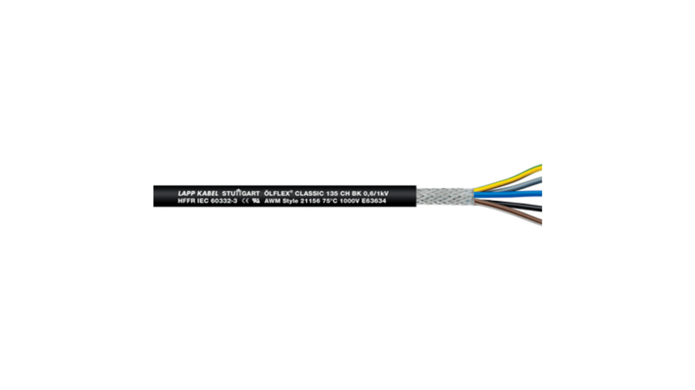 Lapp Flexible Multicore 2.5 mm² 2 Core Power Cable, Black Halogen Free Compound, 100m