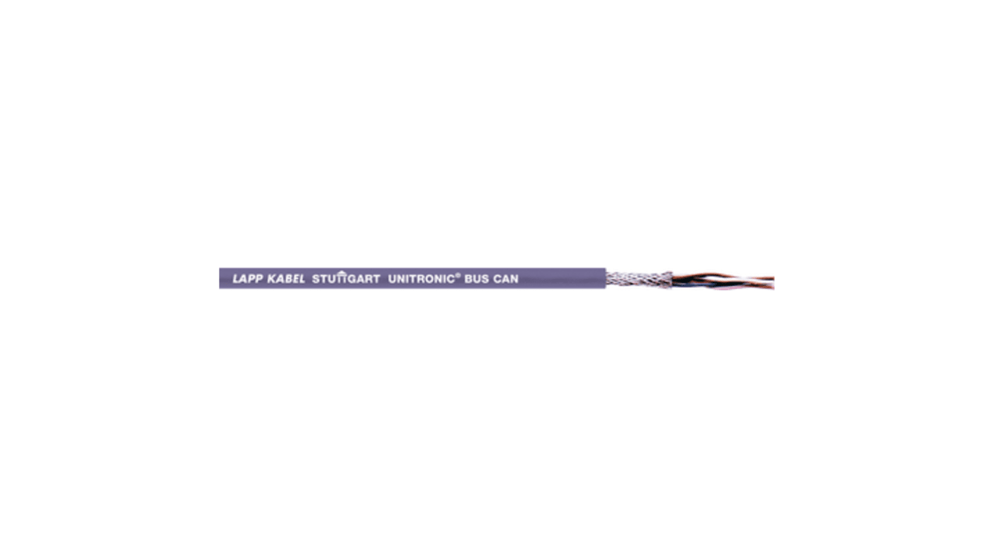 Cable de alimentación Datos Lapp de 2 núcleos, 0,22 mm2, long. 100m, 250 V ac, funda de PVC, Morado