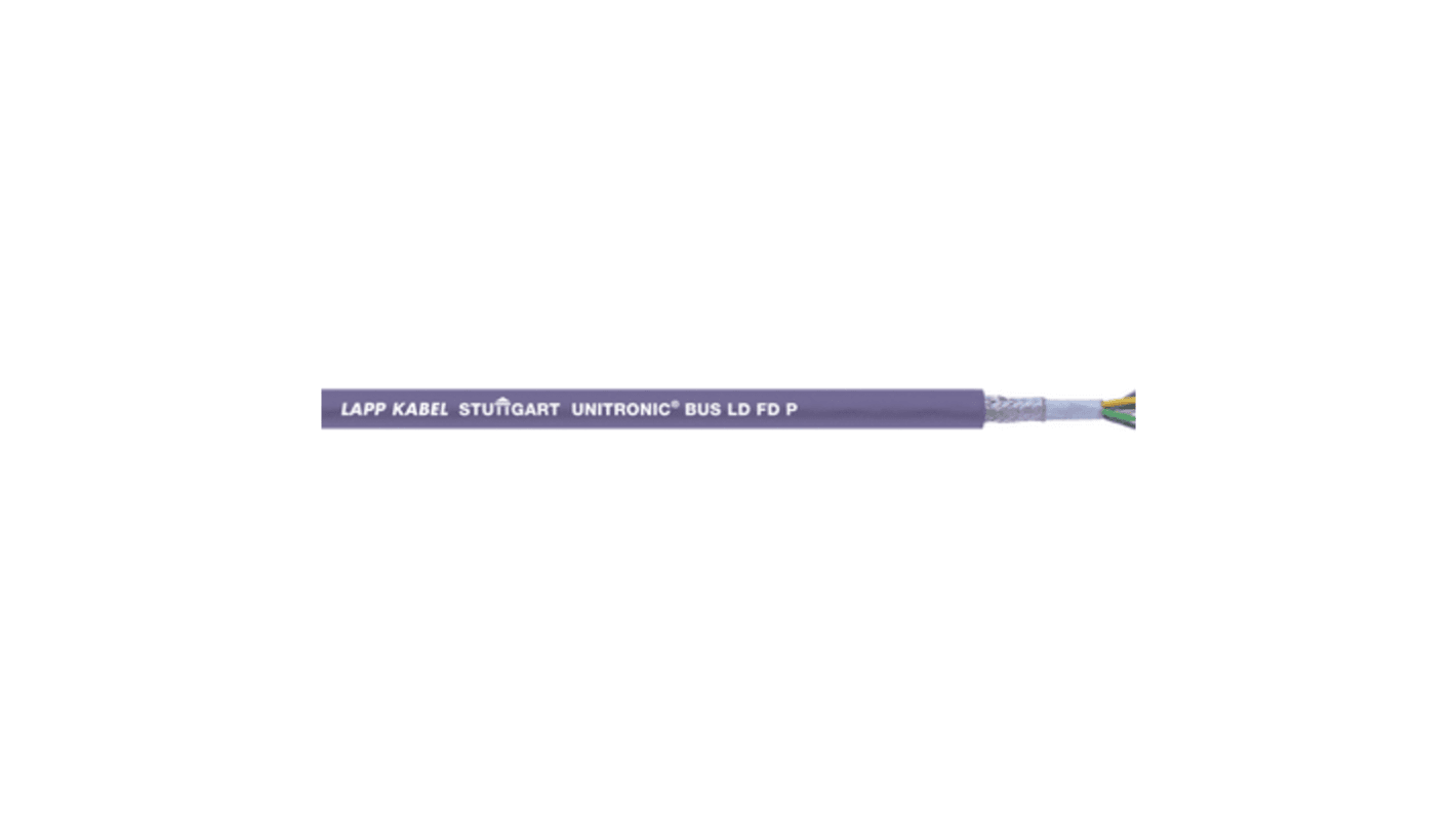 Lapp Data 0.25 mm² 2 Core Power Cable, Purple Polyurethane PUR, 100m