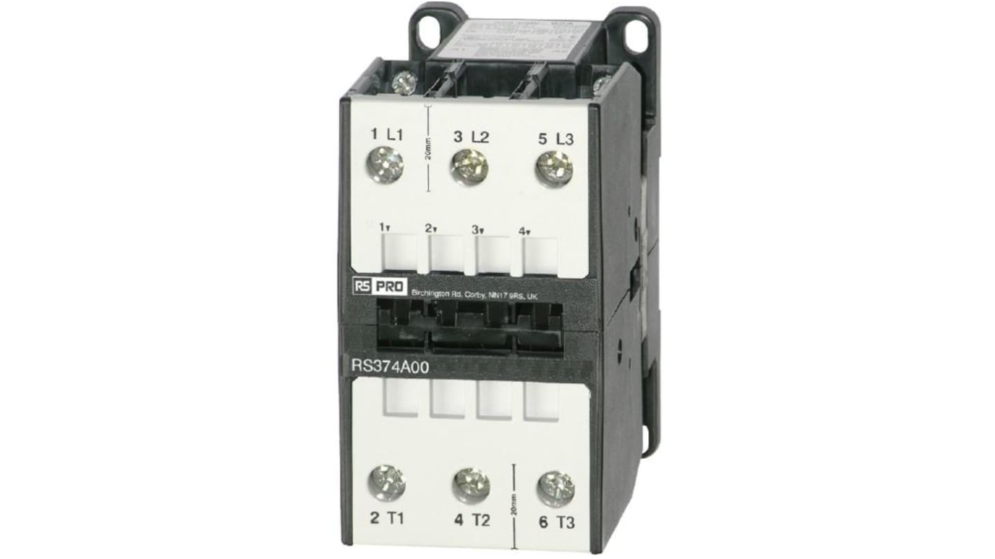 RS PRO Contactor, 24 V dc Coil, 3-Pole, 62 A, 30 kW, 3 → 400 V